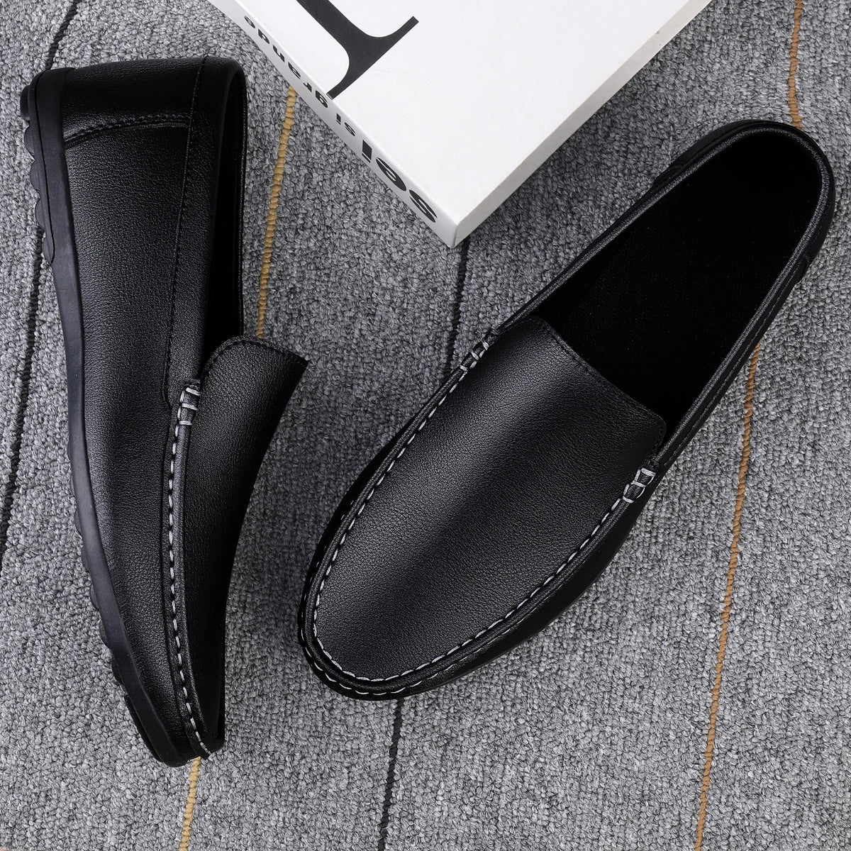Men's Breathable Leather Driving Loafers
