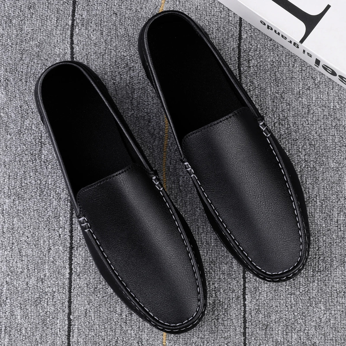 Men's Breathable Leather Driving Loafers
