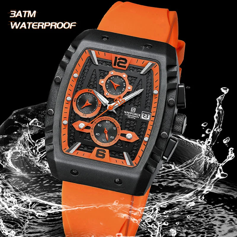 NAVIFORCE® Creative Barrel-Shaped Dial Men Watches - Alpha Clothing