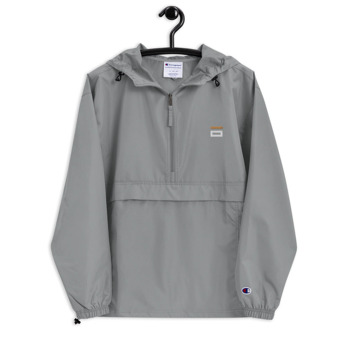 Embroidered Champion Packable Jacket Gray - Alpha Clothing