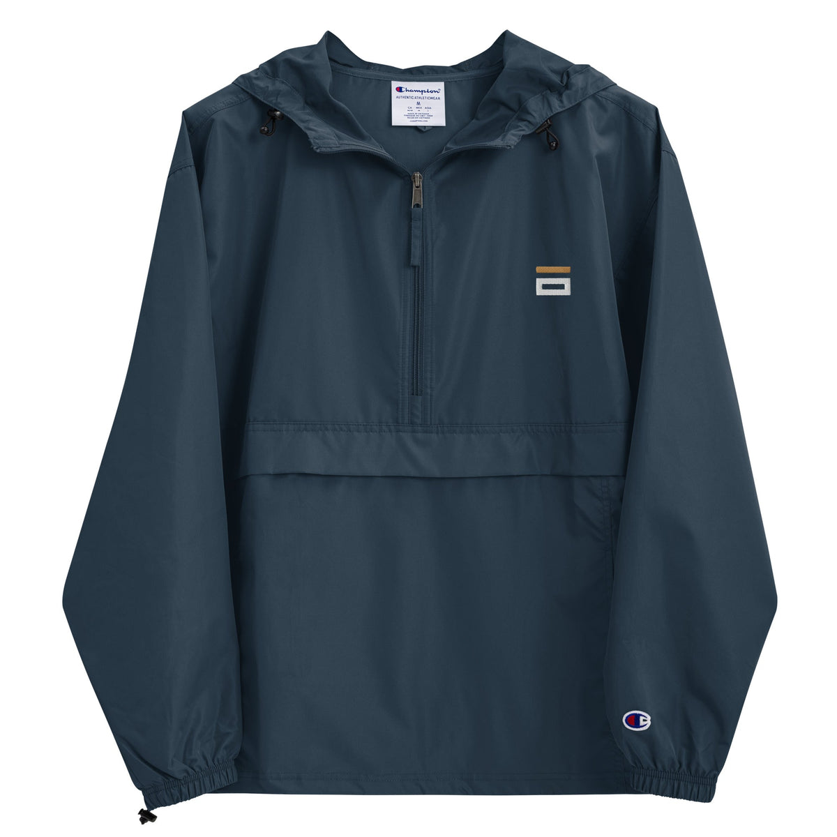 Embroidered Champion Packable Jacket Navy - Alpha Clothing